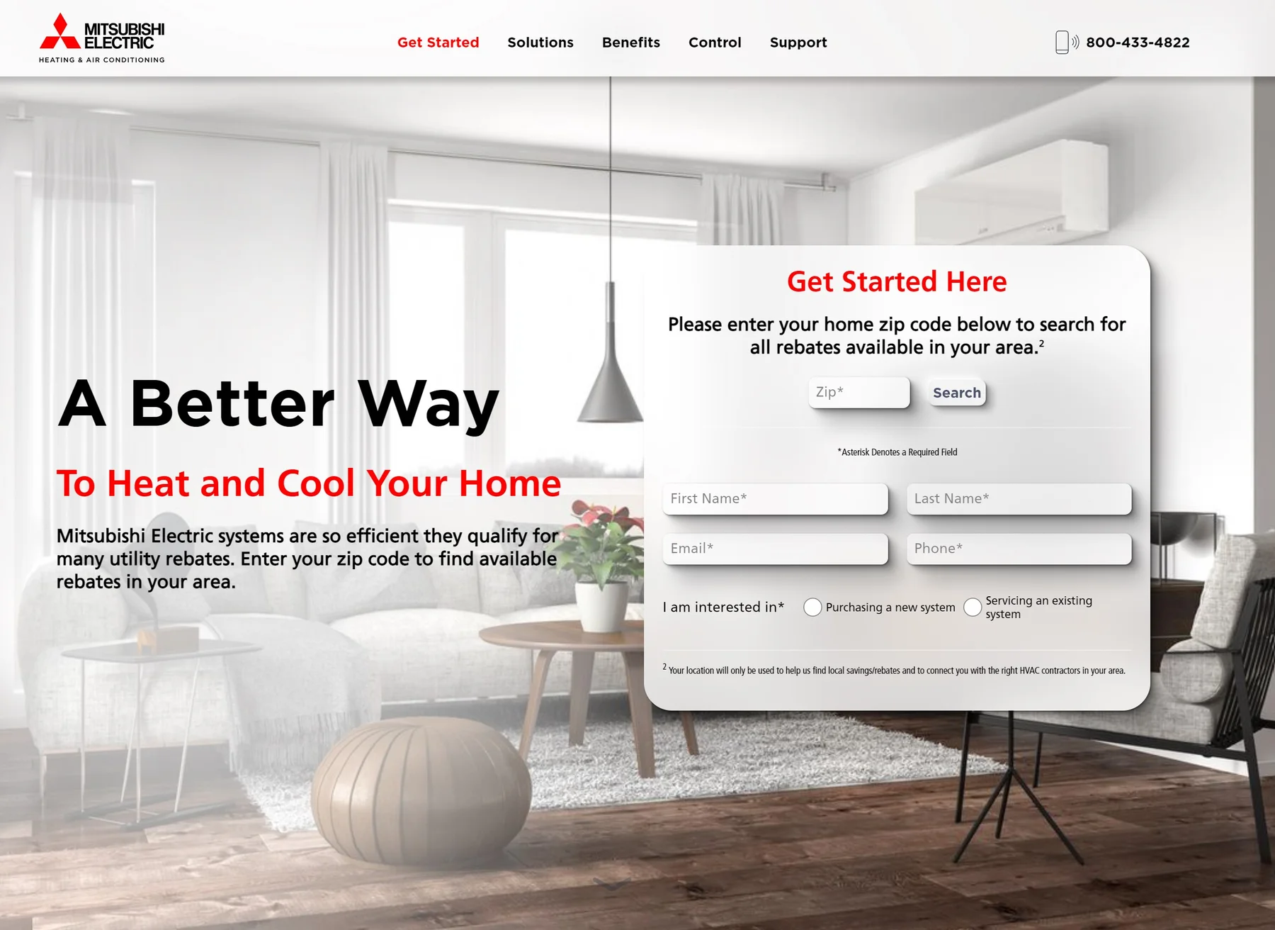 react.js based microsite for Mitsubishi Electric Trane marketing landing pages